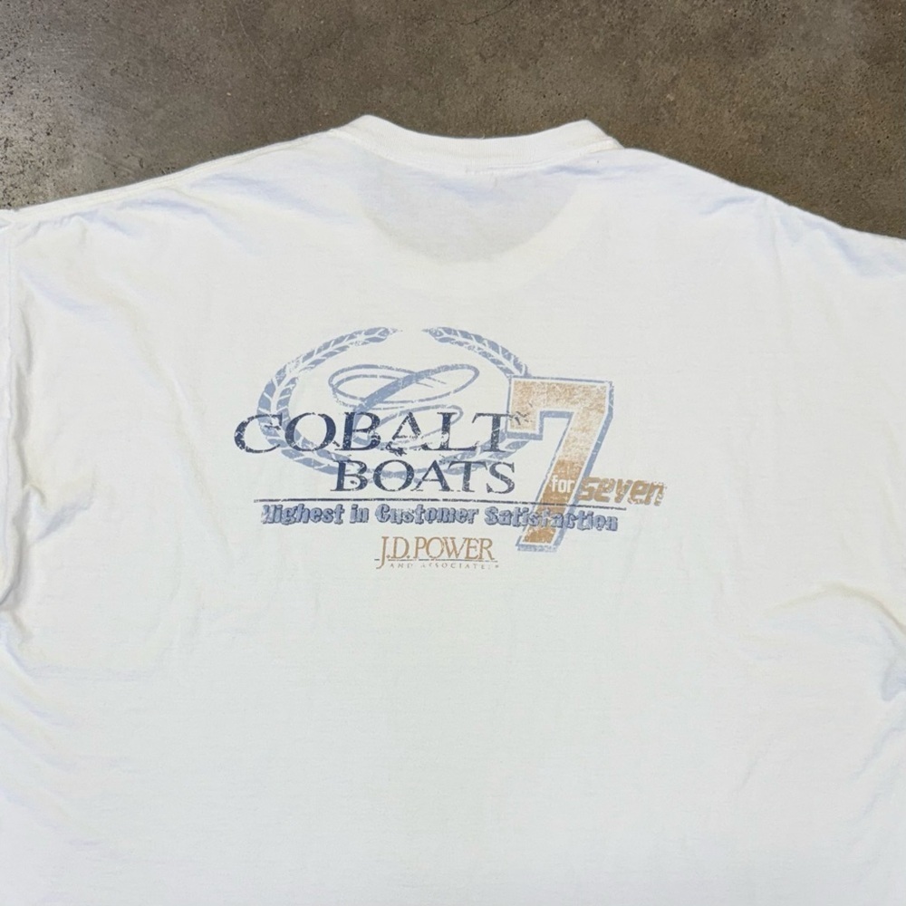 Vintage 2008 Cobalt Boats T-Shirt 2XL Gildan Cotton USA Marine Boating - Picture 4 of 8